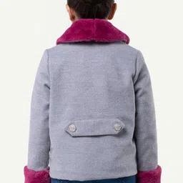 One Friday Girls Shawl Collar Single Breasted Overcoat image 3