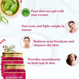 NEWISH Set of 2 Aloe Vera Hydrating Acne Spot Corrector Gel Enriched With Rose - 200gm image 4