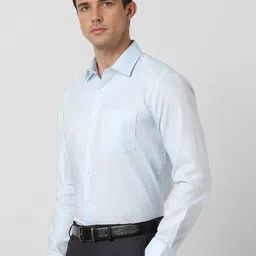 Van Heusen Men Spread Collar Self Design Cotton Slim Fit Formal Shirt image 5