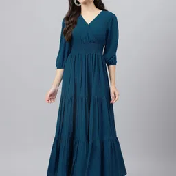 femvy Solid Crepe Stitched Anarkali Gown-picture-24