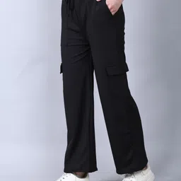 aileyis Women Regular Fit Black Lycra Blend Trousers-picture-20
