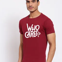 FERANOID Men Maroon Typography Printed Bio Finish T-shirt image 3