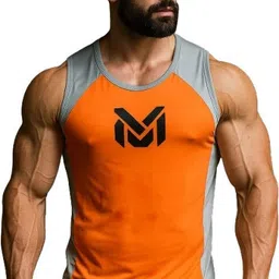 dashzone Men Printed Round Neck Polyester Orange T-Shirt-picture-33