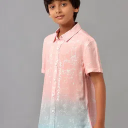 UNDER FOURTEEN ONLY Boys Abstract Printed Ombre Cotton Casual Shirt image 3