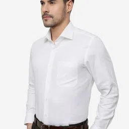 METAL Slim Fit Textured Self Design Cotton Formal Shirt image 2