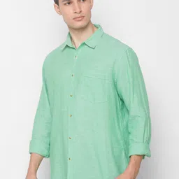 SNX Classic Tailored Fit Opaque Self Design Pure Cotton Casual Shirt image 5
