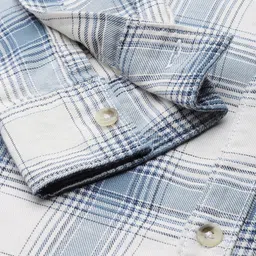 The Indian Garage Co Men Cream-Coloured Tartan Checked Casual Shirt image 3