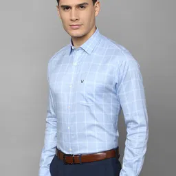 Allen Solly Men Slim Fit Windowpane Checks Formal Pure Cotton Shirt image 3