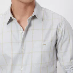 Mufti Slim Fit Windowpane Checked Cotton Casual Shirt image 3