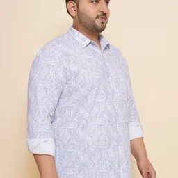 John Pride Men Spread Collar Printed Plus Size Pure Cotton Casual Shirt image 3
