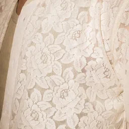 JAVINISHKA Classic Self Design Floral Cuban Collar Crochet  Shirt image 3