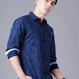 British Club Smart Slim Fit Abstract Printed Pure Cotton Casual Shirt image 3