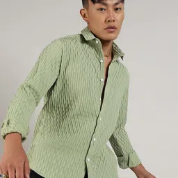 Campus Sutra Comfort Striped Spread Collar Curved Casual Shirt-image-97