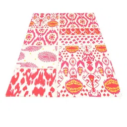 BLANC9 Beige Colored & Pink Patterned Cotton Carpets image 3