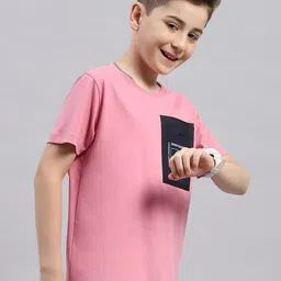 Monte Carlo Boys Round Neck Short Sleeves Typographic Printed Regular Fit Cotton T-shirt image 5