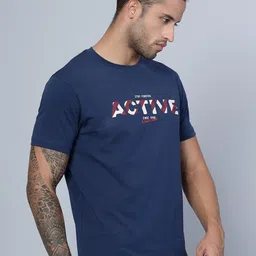 Cantabil Men Typography Printed Regular Fit Cotton T-shirt image 3