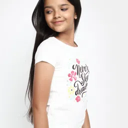 V-Mart Girls Typography Printed Cotton T-shirt image 4