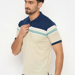 Duke Men Striped Polo Collar Cotton T-shirt image 5