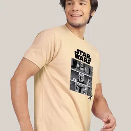 Greylongg Men Graphic Star Wars Printed Round Neck T-shirt image 3