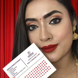 PERPAA Power Stay Non Transfer Lipstick-01 & Set of 3 Premium Red Bindis - Size 7.5,01,06 image 4