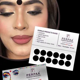 PERPAA Power Stay Non Transfer Lipstick-16 & Set of 3 Premium Black Bindis - Size 01,03,06 image 2