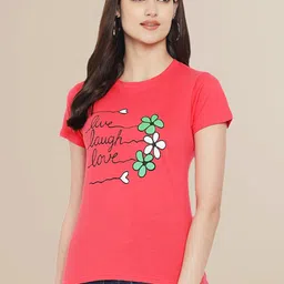 Fabflee Women Black & Red Pack of 3 Graphic Printed Cotton T-shirt image 5