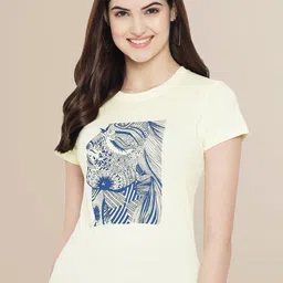 Fabflee Women Peach & Black Pack of 3 Typography Printed Cotton T-shirts image 4