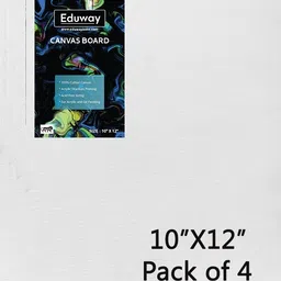 eduway 10X12 Inch Canvas Board, 100% Cotton Medium Grain Primed Canvas Board (Set of 4) image 1