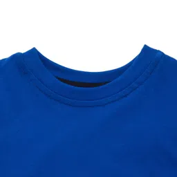 KAVEE Boys Blue Solid Round Neck Biowashed Cotton T-shirt image 3