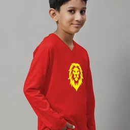 Friskers Boys Printed V-Neck Long Sleeves Cotton T-shirt image 2
