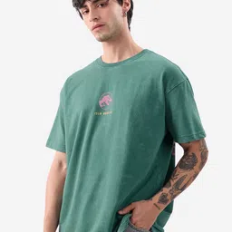 The Souled Store Men Jurassic Park Printed Oversized Pure Cotton T-shirt image 2