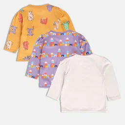 MINI KLUB Pack Of 3 Girls Abstract Printed Round Neck Cotton T-shirts image 2