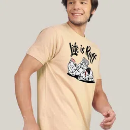 Greylongg Men Graphic Printed Round Neck Cotton T-shirt image 2