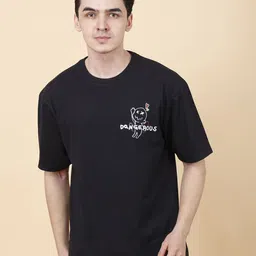 STARFOX Men Graphic Printed Round Neck Oversized T-shirt image 3