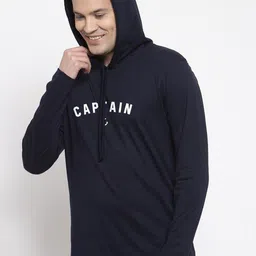 Friskers Men Navy Blue Typography Printed T-shirt image 3