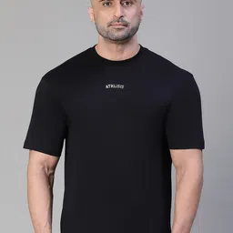 ATHLISIS Typography Printed Bio Finish Oversized Cotton T-shirt image 2