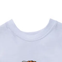 KAVEE Boys White Printed Bio Finish Applique T-shirt image 2