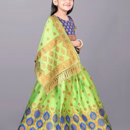 BAESD Girls Woven Design Ready to Wear Lehenga & Blouse With Dupatta image 3