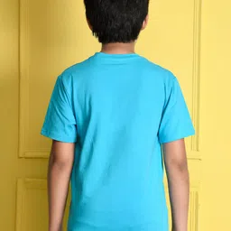 NUSYL Boys Blue Typography Printed T-shirt image 3
