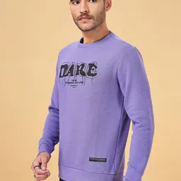 People Lavender Typography Printed Sweatshirt image 3