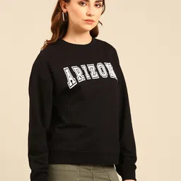 recast Typography Printed Oversized Pure Cotton Pullover Sweatshirt image 3