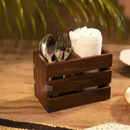Alifer shoppee Wooden Cutlery Spoon Holder Wooden Cutlery Set-picture-11