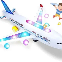 toyporium Battery Operated Musical Aeroplane Toy for Kids with Flashing Light and Sound|33-picture-26