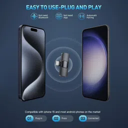 bestor Dual Wireless Microphone USB C Microphone with Mini Cordless Lapel Mics Microphone image 4