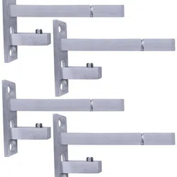 atlantic F Type Glass Shelf Bracket 4 inch (Stainless Steel, Silver Matt Finish, Adjustable 6/8/10/12 mm, Pack of 4 Piece) 9CM Shelf Bracket-picture-43