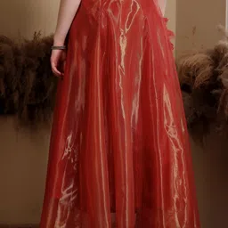 frolic rolic Women Embellished Flared Maroon Skirt image 2