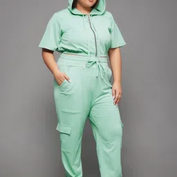 Miss Chase A+ Women Round Short Solid Crop Regular Co-ord Set image 3