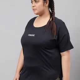 MKH Plus Size Relaxed Fit Typography Printed Dri-FIT Technology Sports T-shirt image 3