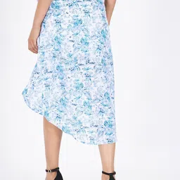 Kibo Floral Printed Wrap-Aound Midi Skirt image 4
