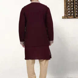 Jompers Ethnic Motifs Embroidered Regular Chikankari Kurta with Churidar image 4